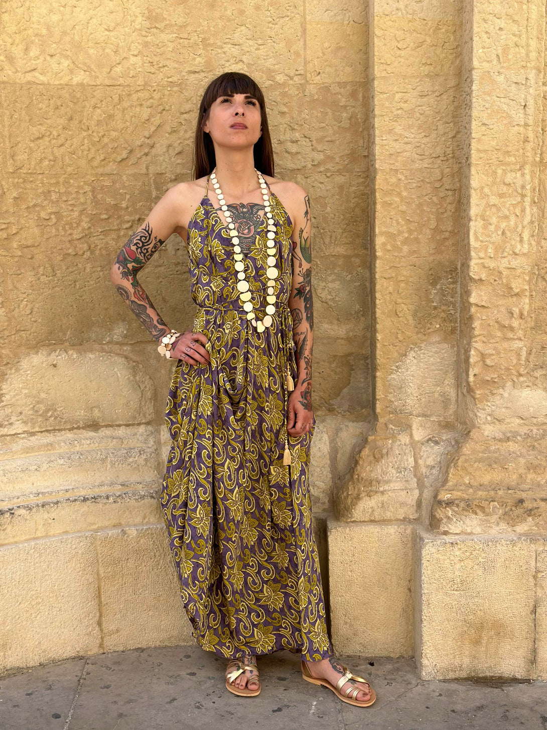 Vestito lungo seta open back Patty-Vestito-WhyY-viola-taglia unica-Bijondo