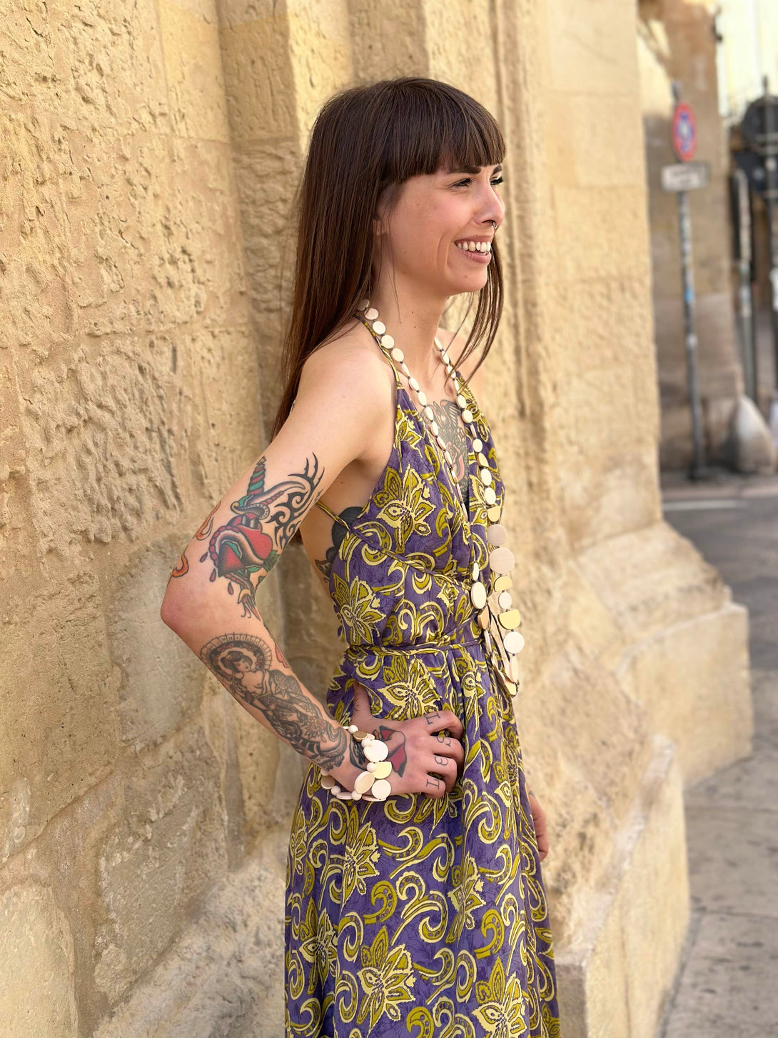 Vestito lungo seta open back Patty-Vestito-WhyY-Bijondo