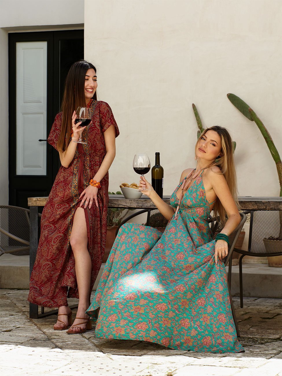 Vestito Lungo Uliana Open Back - salmone - Bijondo