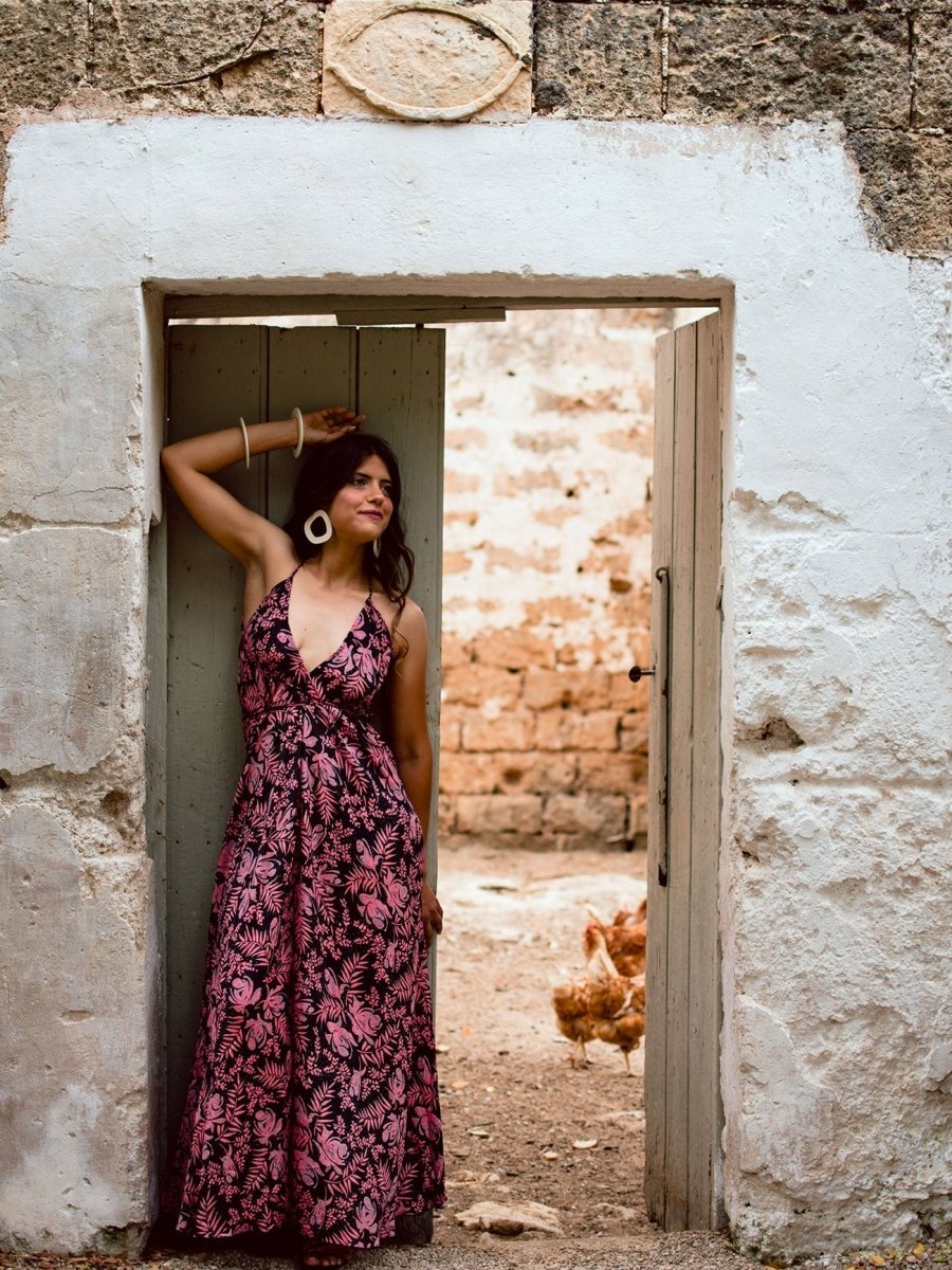 Vestito Lungo Uliana Open Back - salmone - Bijondo