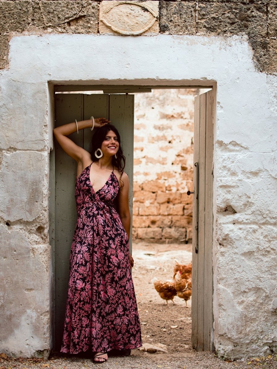 Vestito Lungo Uliana Open Back - salmone - Bijondo