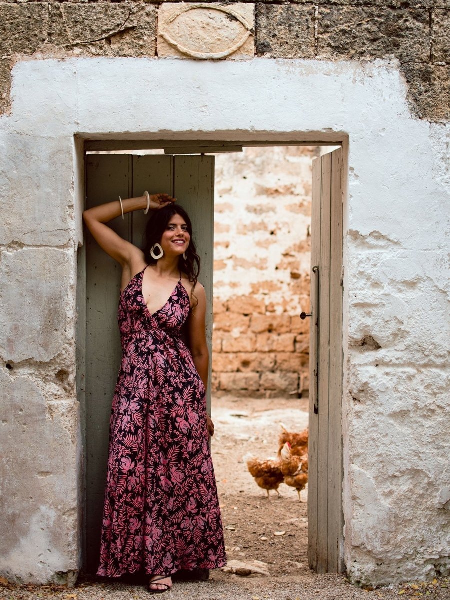 Vestito Lungo Uliana Open Back - salmone - Bijondo