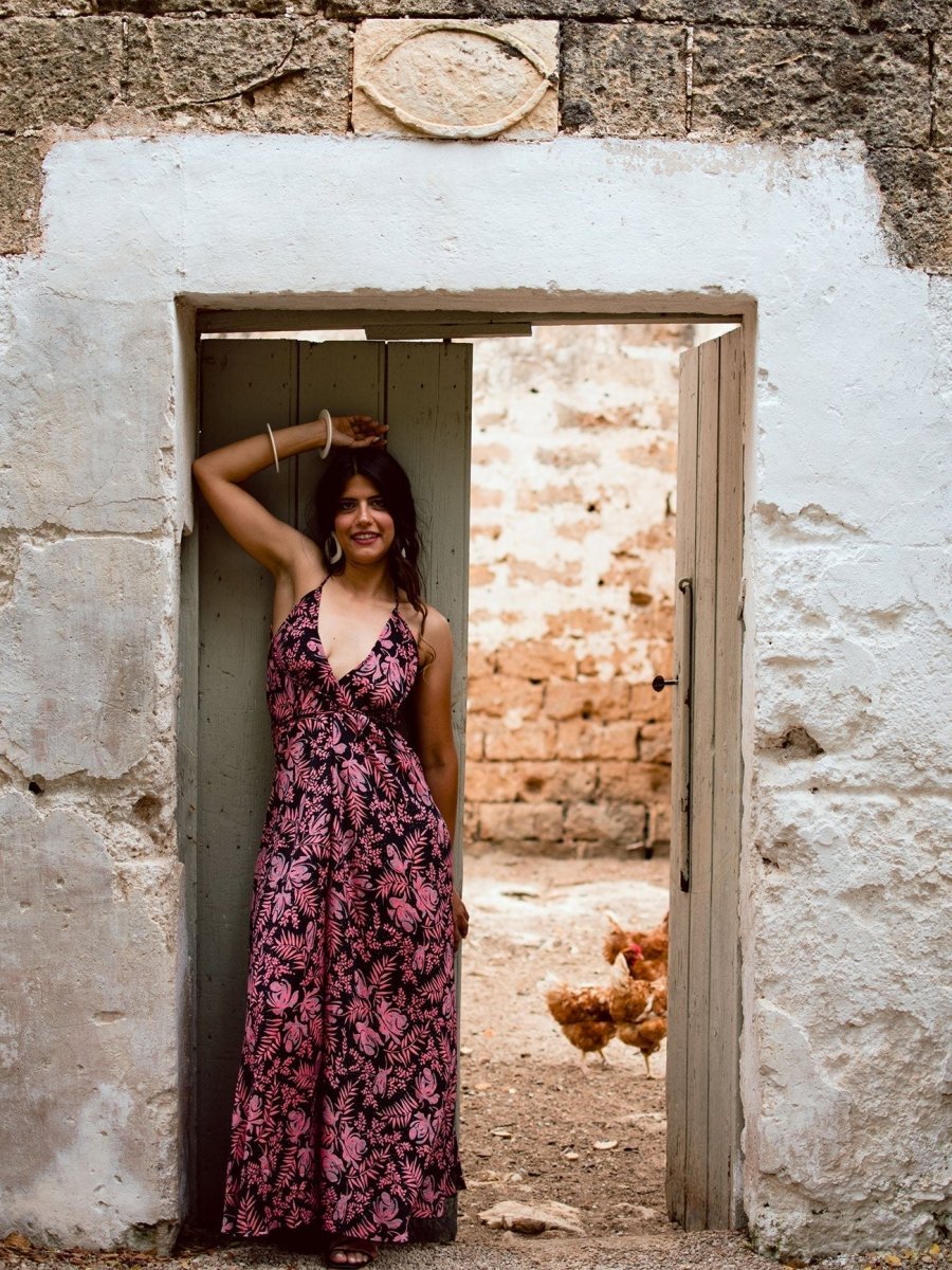 Vestito Lungo Uliana Open Back - salmone - Bijondo