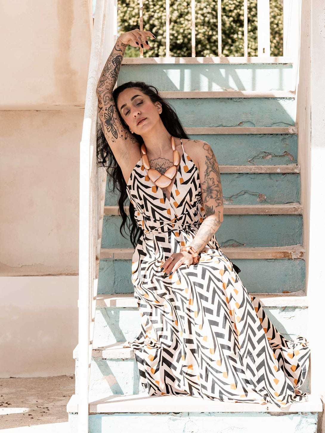 Vestito lungo seta open back Uliana-Vestito-WhyY-Bijondo