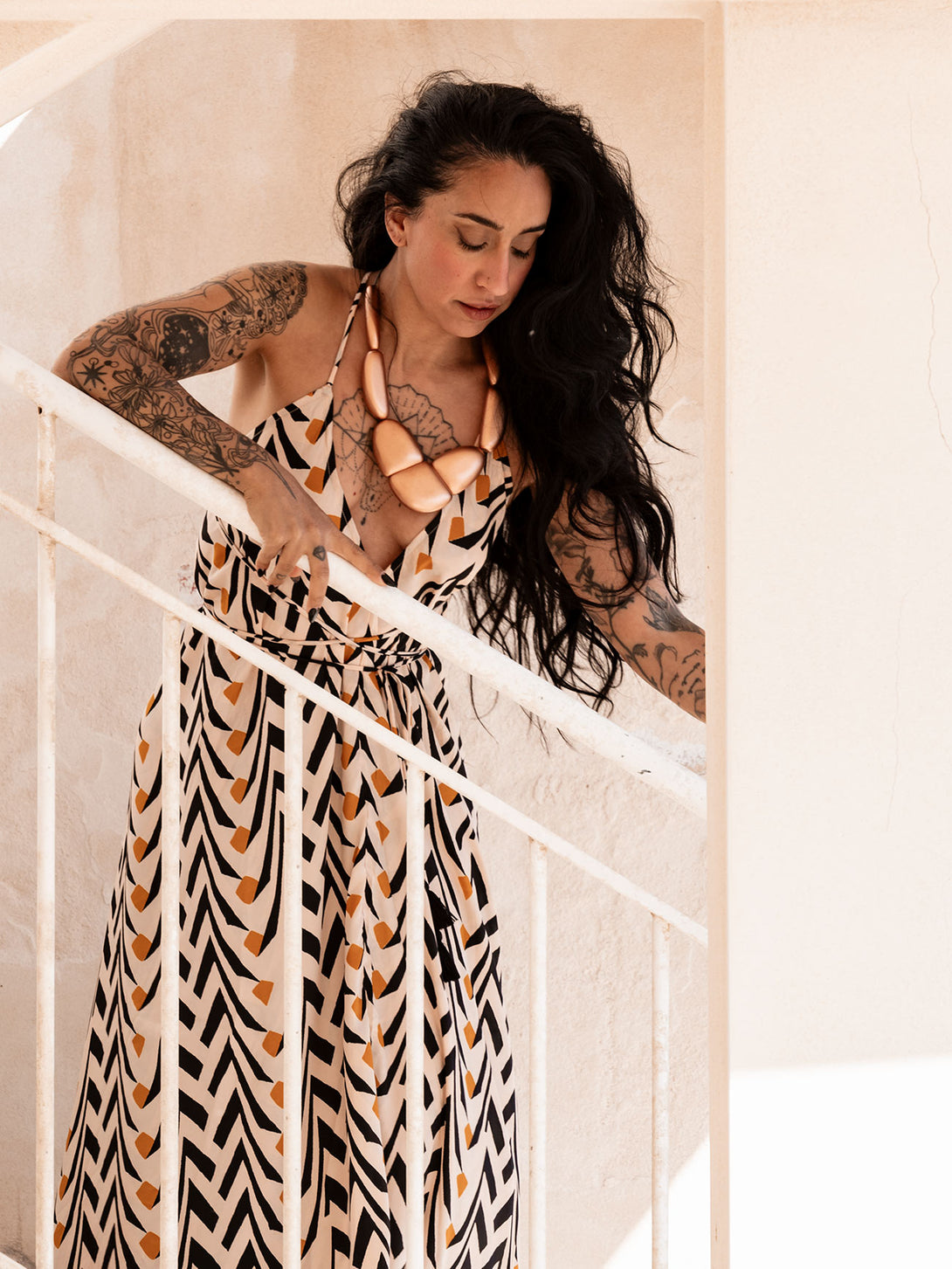 Vestito lungo seta open back Uliana-Vestito-WhyY-Bijondo