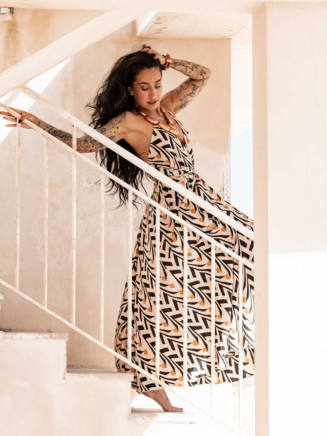 Vestito lungo seta open back Uliana-Vestito-WhyY-Bijondo