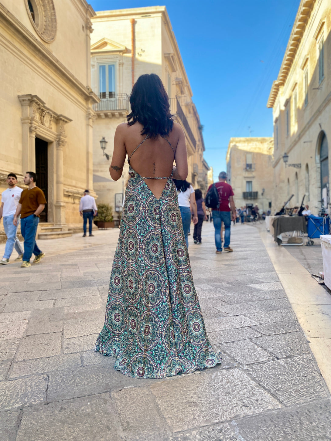 Vestito lungo seta open back Uliana-Vestito-WhyY-Bijondo