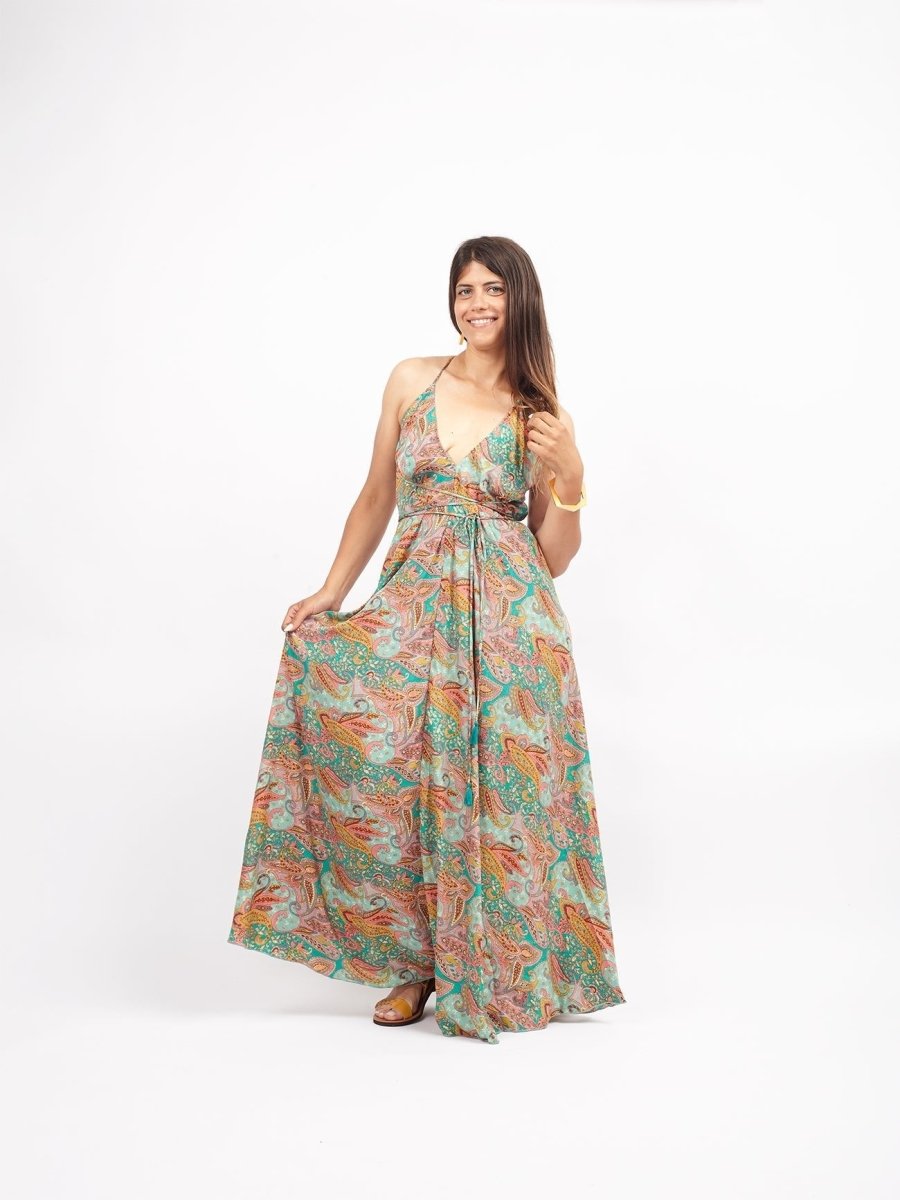 Vestito Lungo Uliana Open Back - salmone - Bijondo