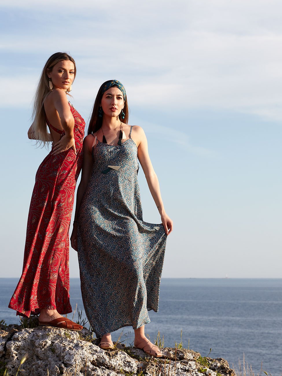 Vestito Seta Selma - azzurro - Bijondo