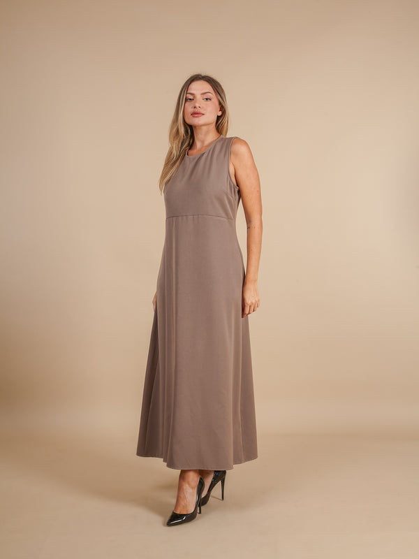 Vestito lungo smanicato tinta unita Soave-vestito lungo-Bijondo-Bijondo