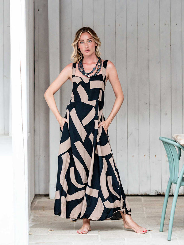 Vestito lungo, viscosa Marina-Vestito-Bijondo-Nero-taglia unica-Bijondo