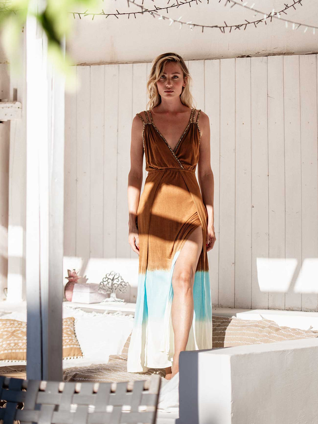 Vestito lungo, viscosa elasticizzato Rebecca-vestito lungo-Bijondo-Bijondo