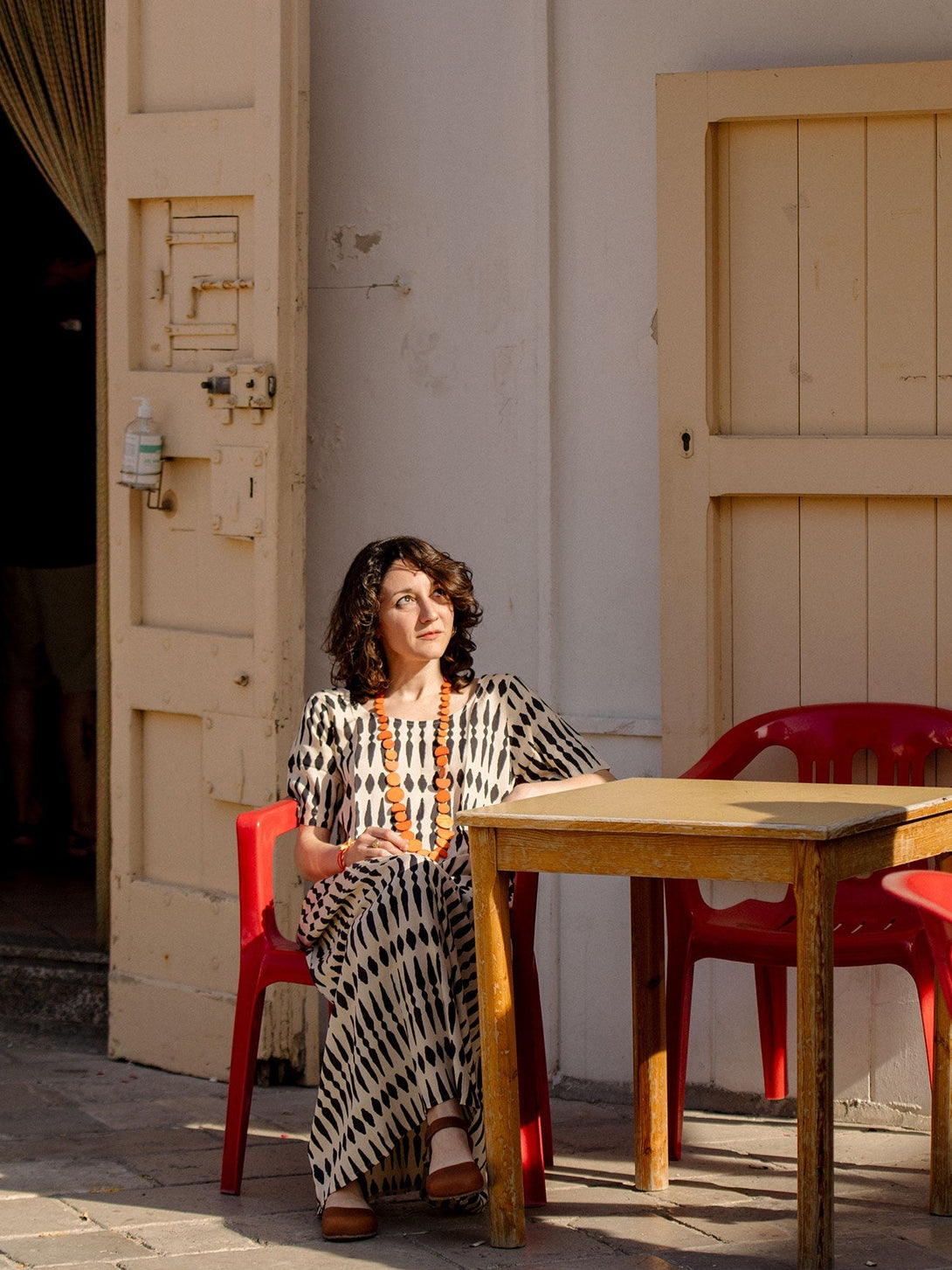 Vestito lungo cotone manica corta Sonny-bianco-S-M-Bijondo