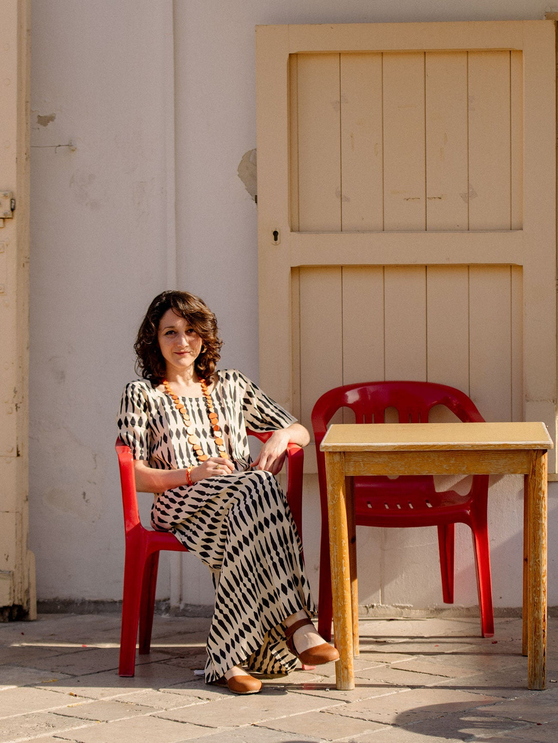 Vestito lungo cotone manica corta Sonny-bianco-S-M-Bijondo