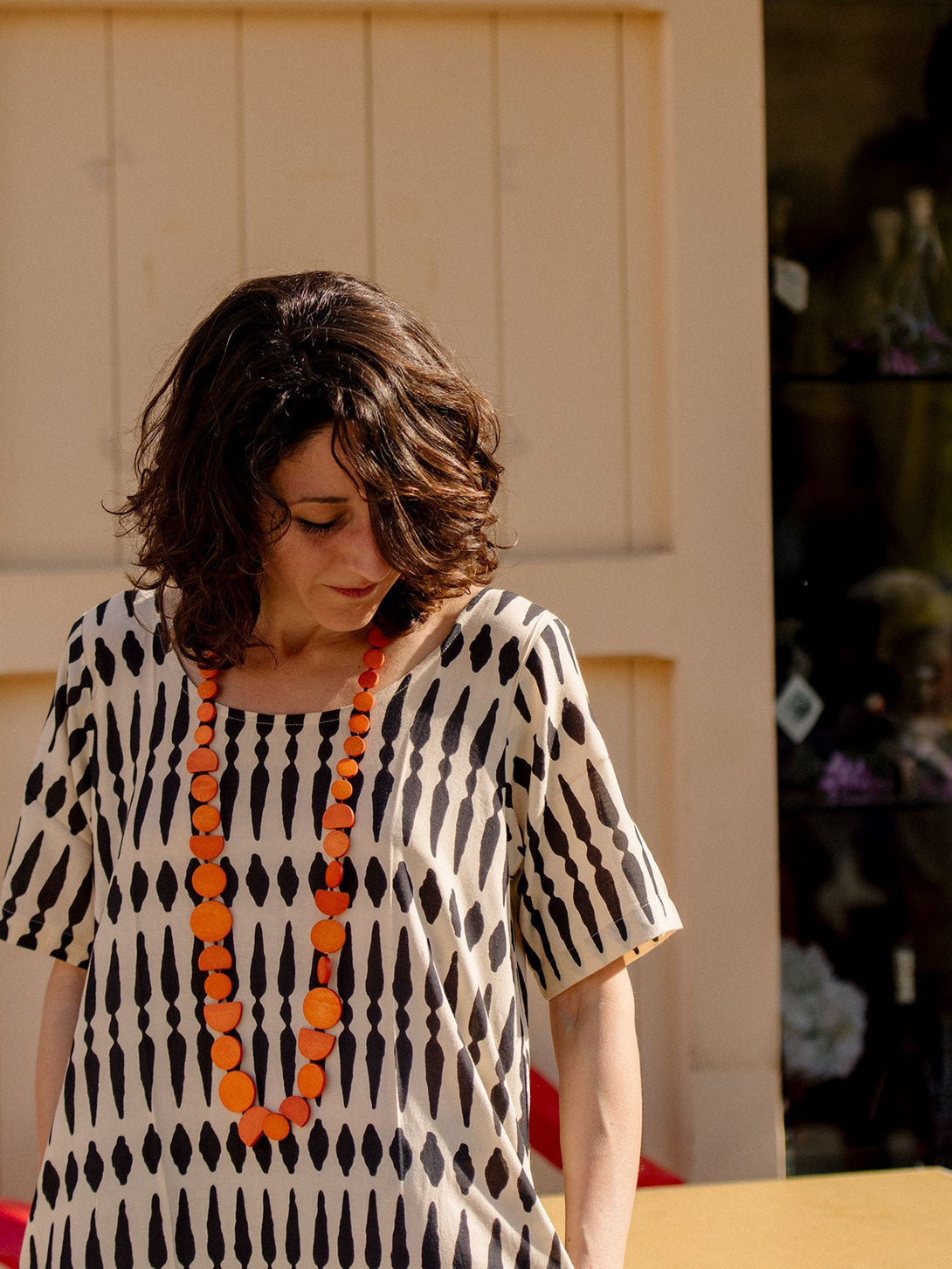 Vestito lungo cotone manica corta Sonny-bianco-S-M-Bijondo