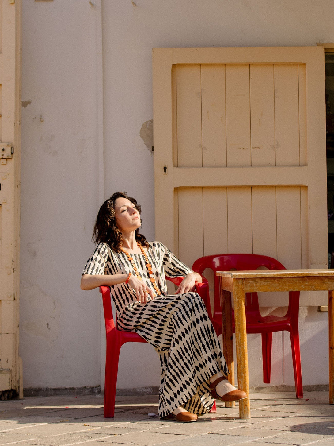 Vestito lungo cotone manica corta Sonny-bianco-S-M-Bijondo