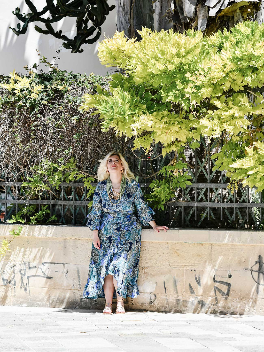 Vestito lungo wrap seta rouches Gilda-Vestito-WhyY-Bijondo