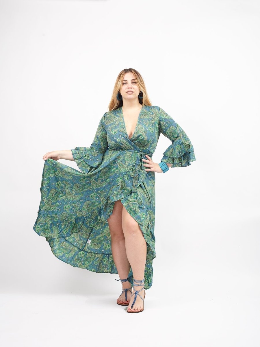 Vestito Gilda Seta - blu - Bijondo