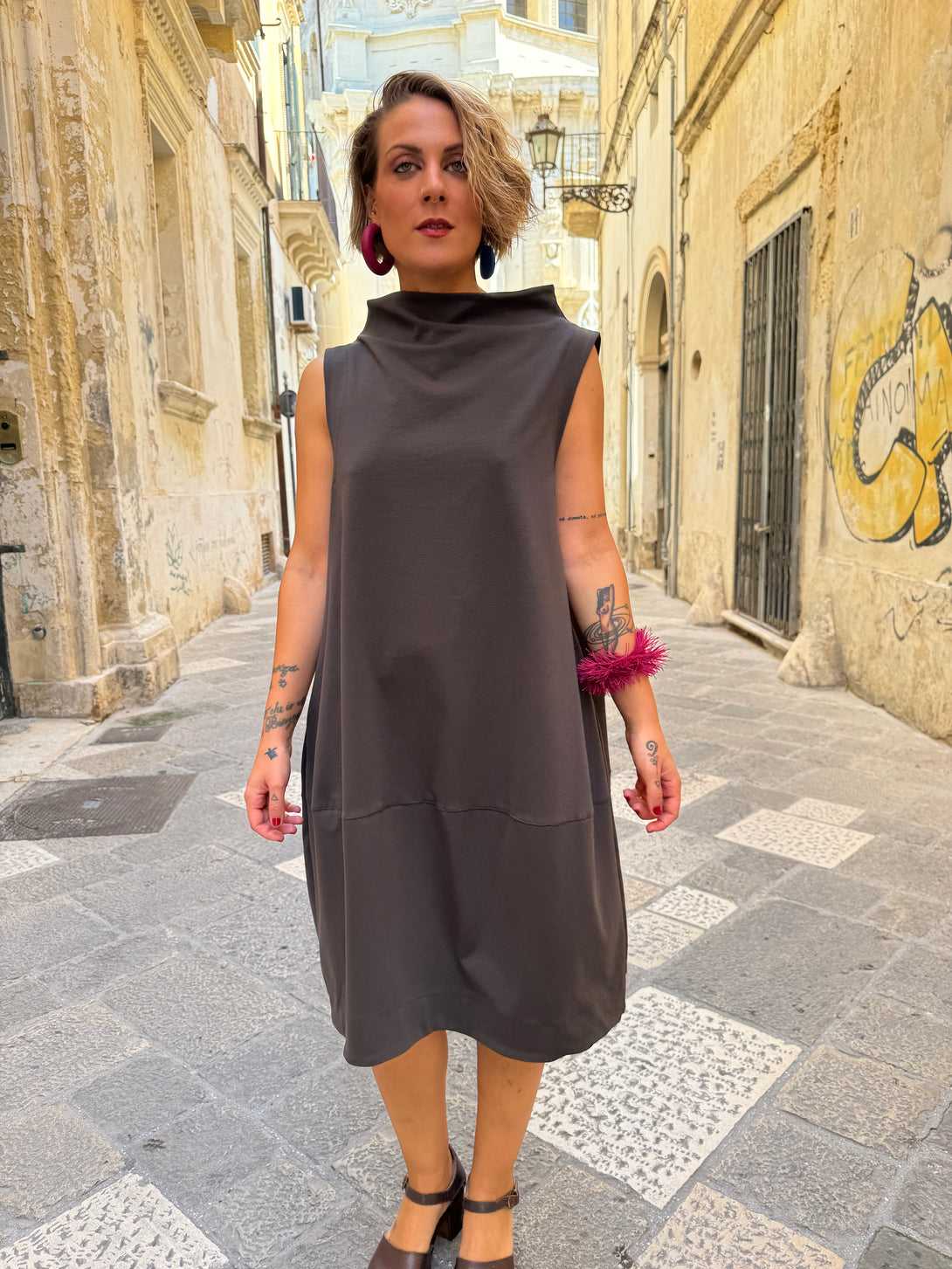 Vestito midi Debbie-vestito-Bijondo-Marrone-taglia unica-Bijondo