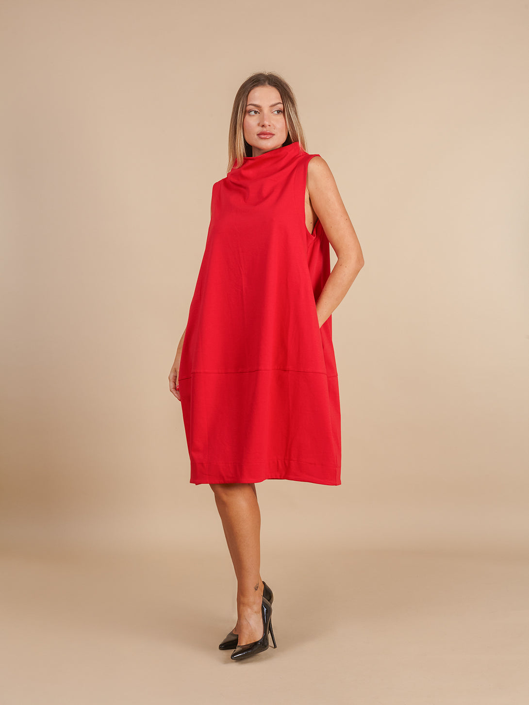 Vestito midi Debbie-vestito-Bijondo-Rosso-taglia unica-Bijondo