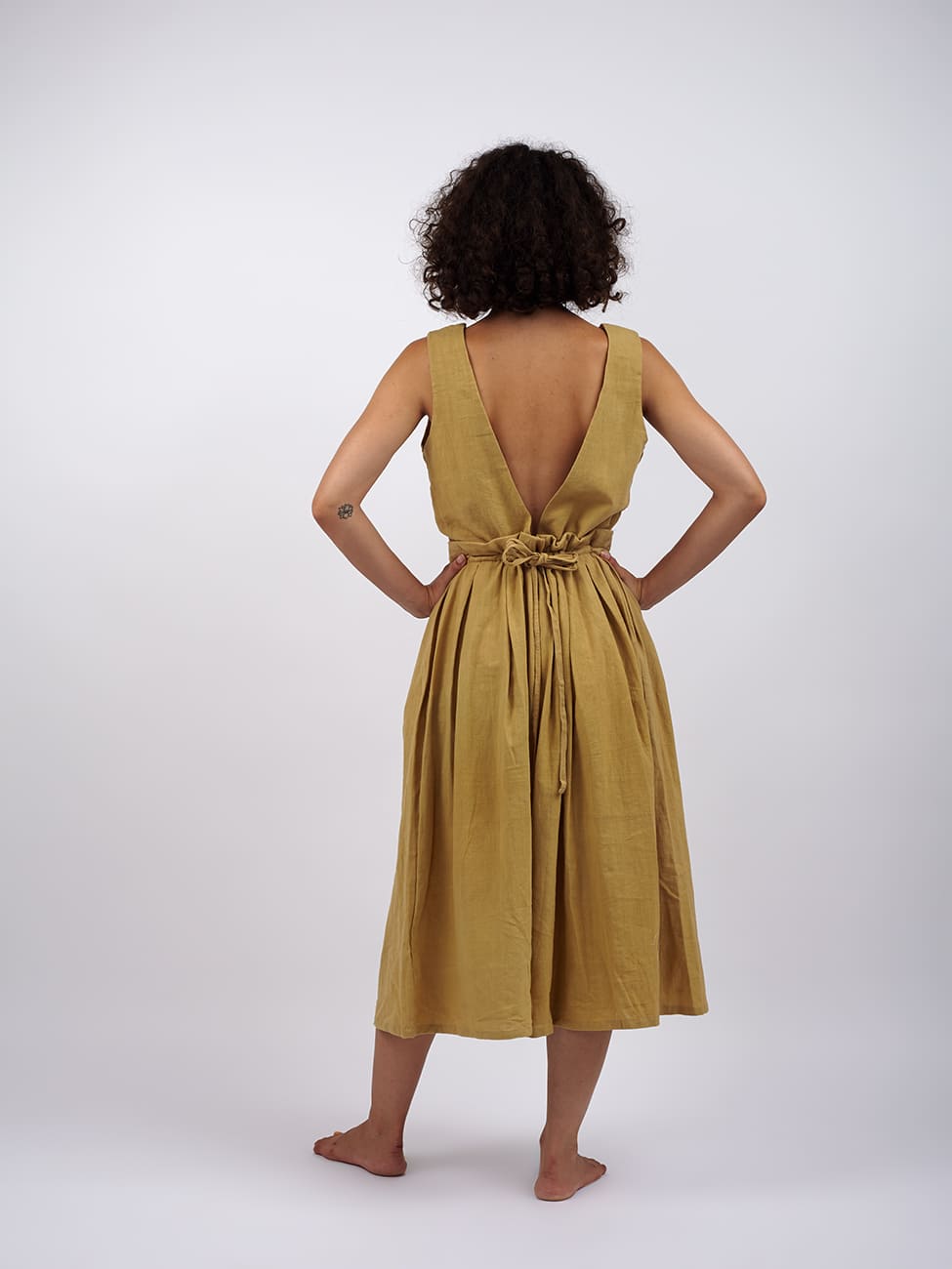 Vestito midi cotone Bhanwari - bianco - Bijondo