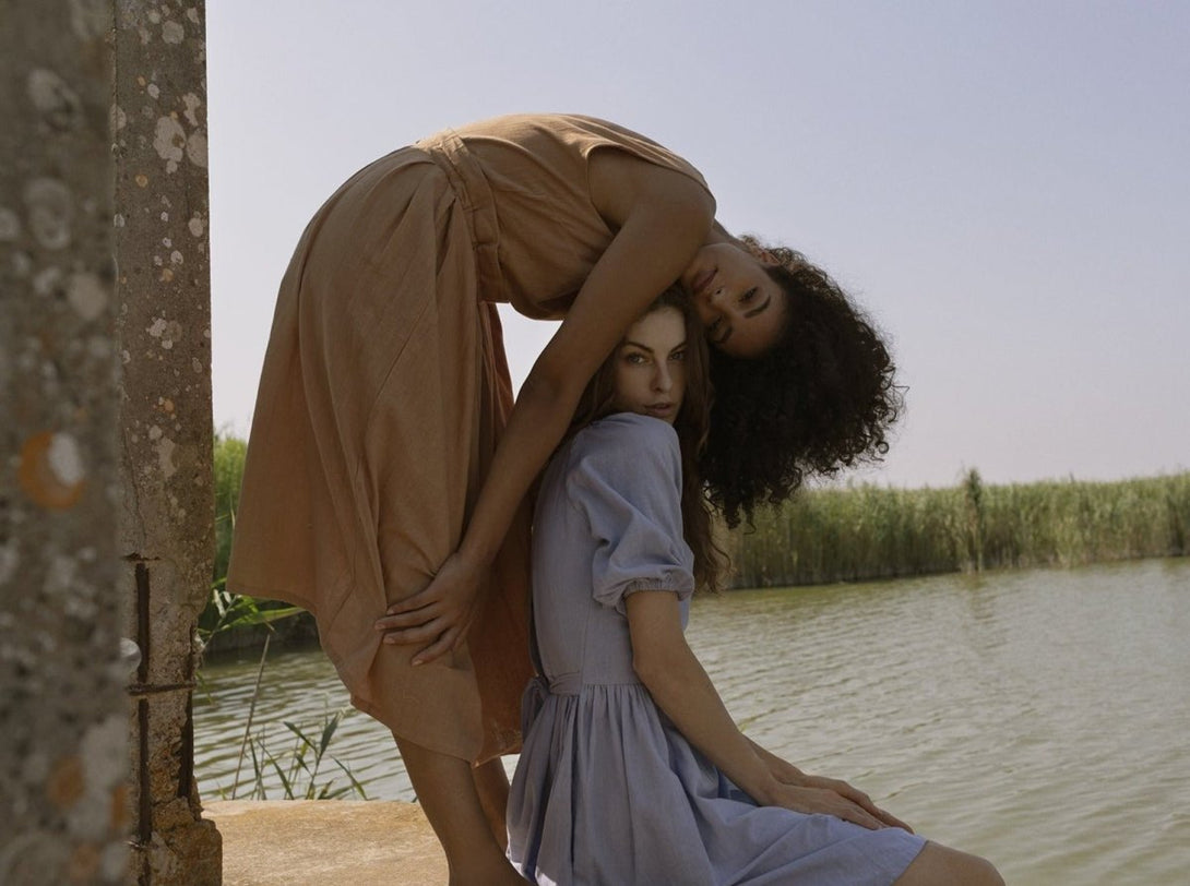 Vestito midi cotone Bhanwari - bianco - Bijondo