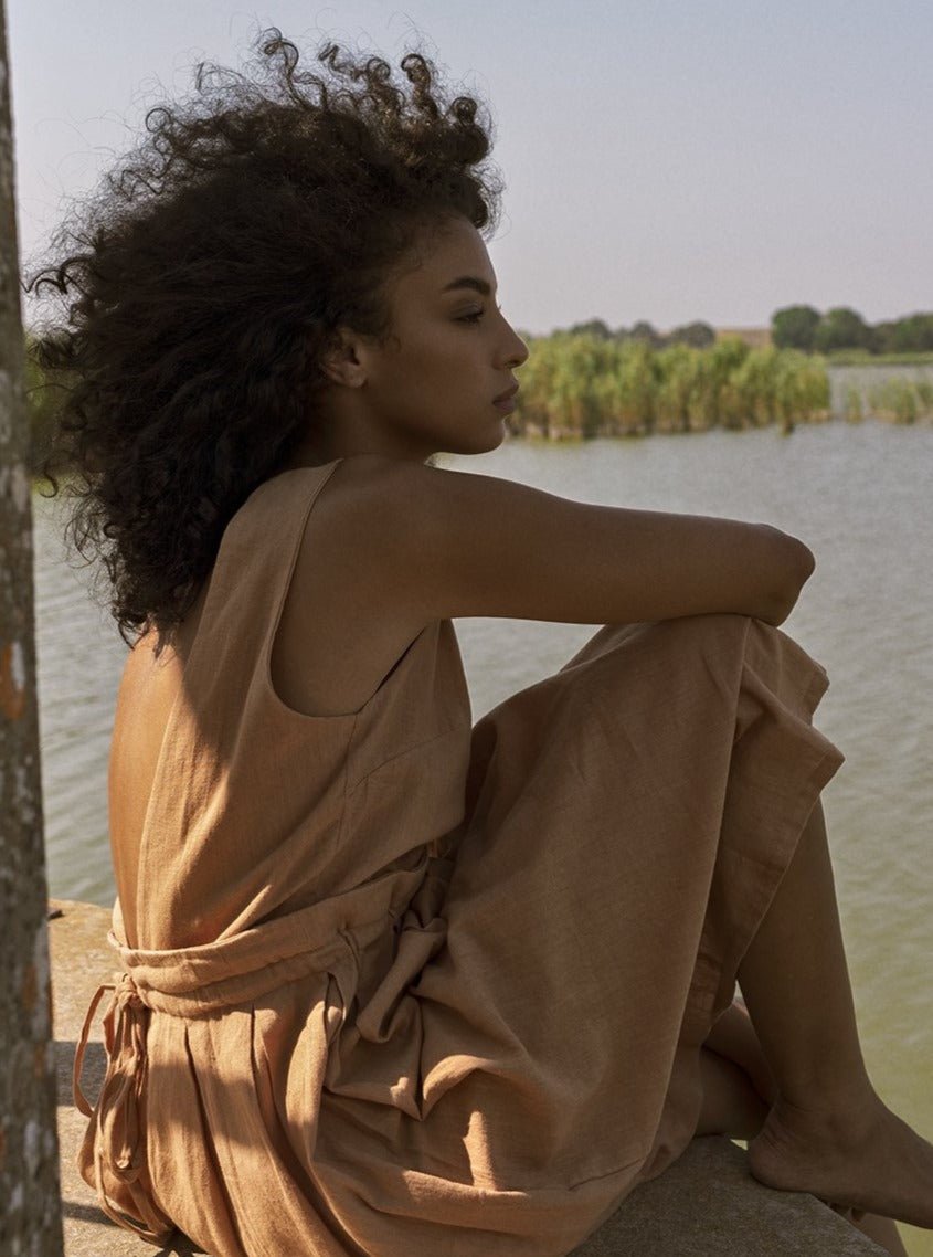 Vestito midi cotone Bhanwari - bianco - Bijondo