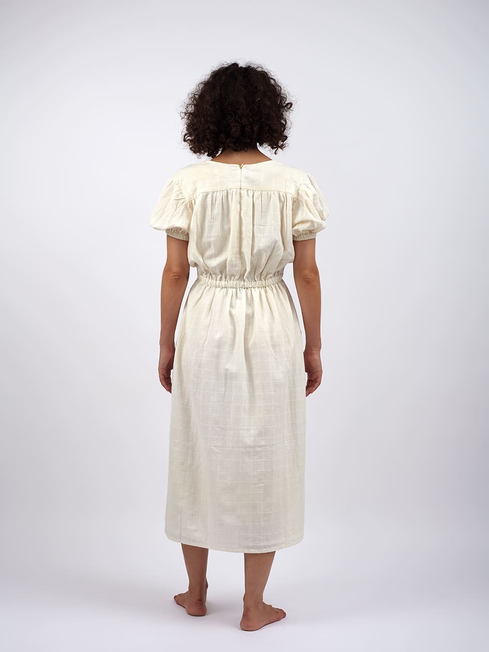 Vestito midi cotone bianco Sharmili - bianco - Bijondo