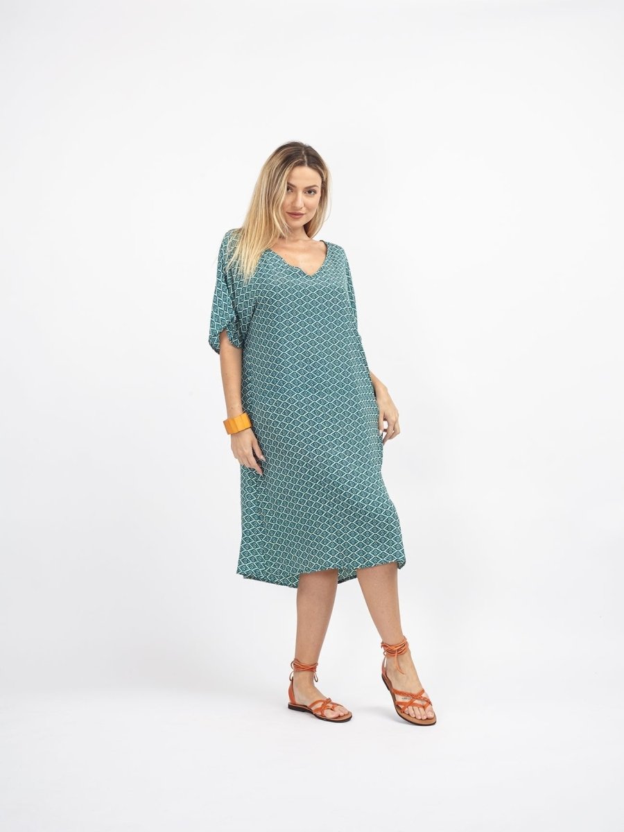 Vestito midi in seta Lucilla - rosso - Bijondo