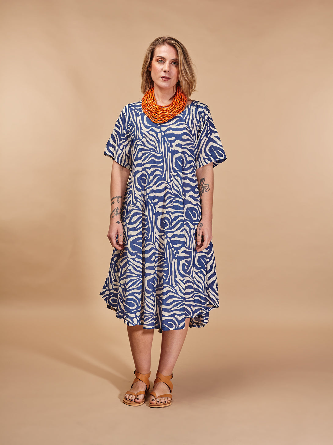 Vestito midi, leggero, viscosa Iskra-Vestito-Bijondo-Blu-S-M-Bijondo