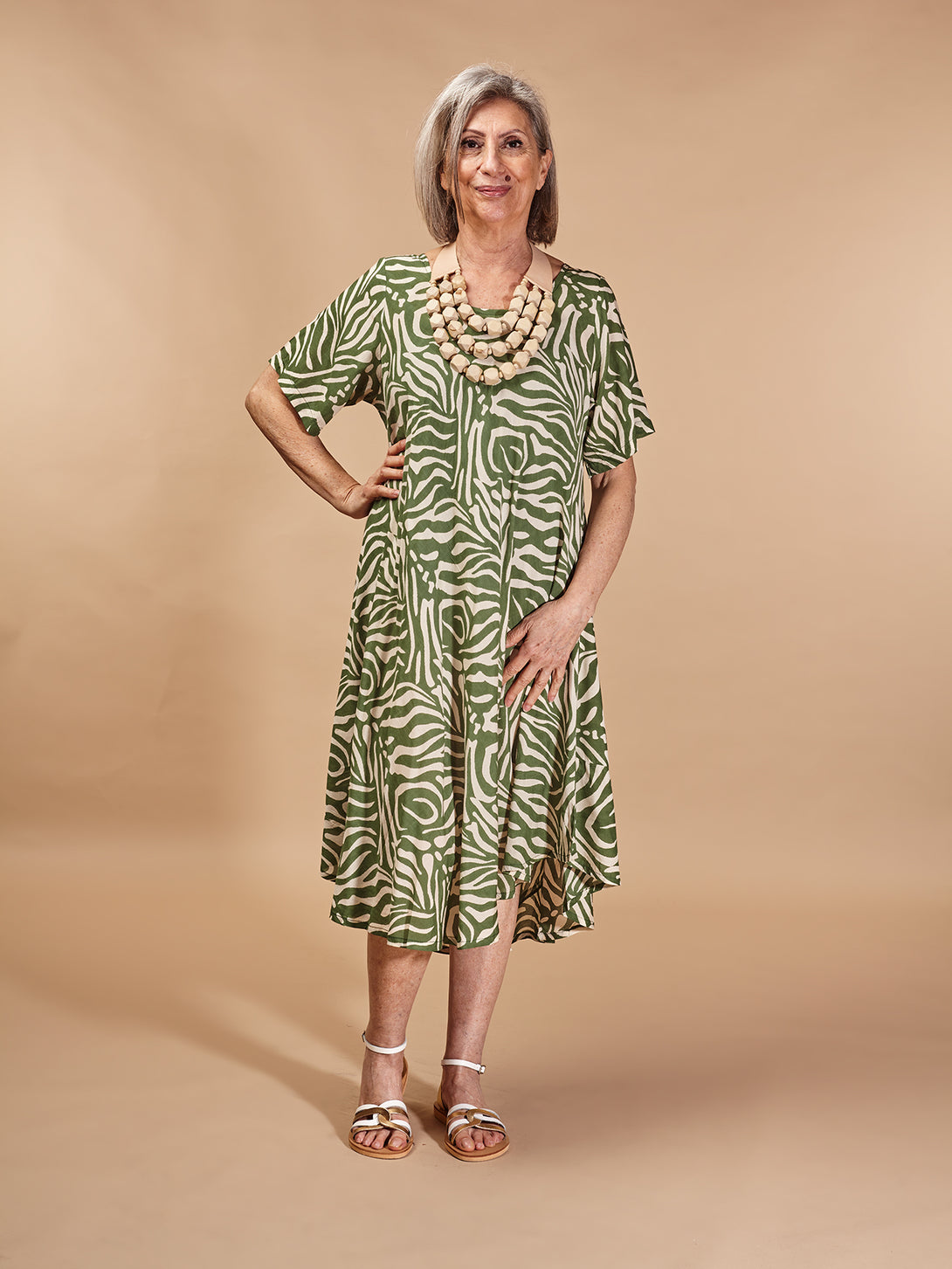 Vestito midi, leggero, viscosa Iskra-Vestito-Bijondo-Verde-S-M-Bijondo