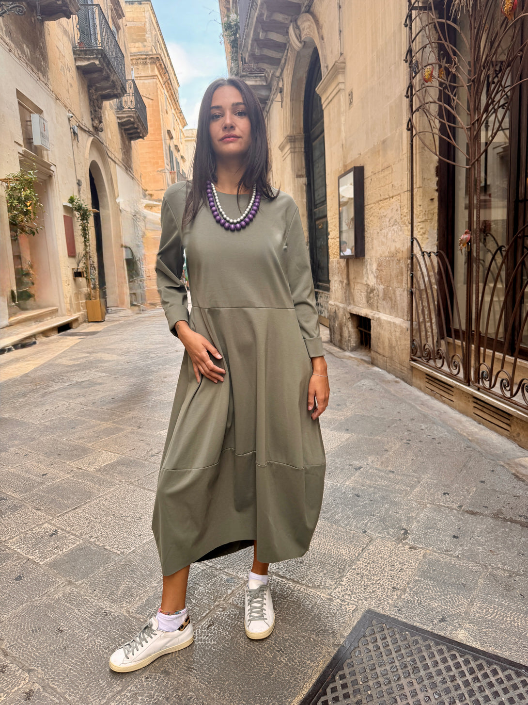 Vestito midi ovetto Yasmim-Vestito-Bijondo-Verde-taglia unica-Bijondo