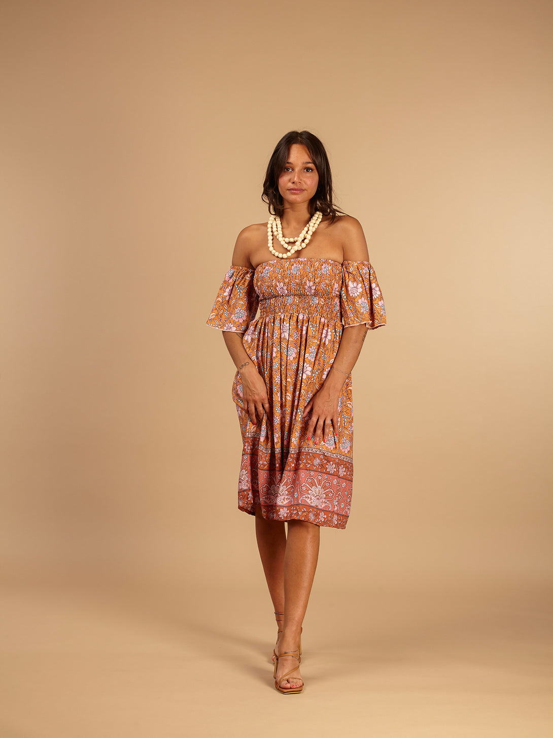 Vestito midi rayon Fabiana-vestito-Bijondo-arancione-S-Bijondo