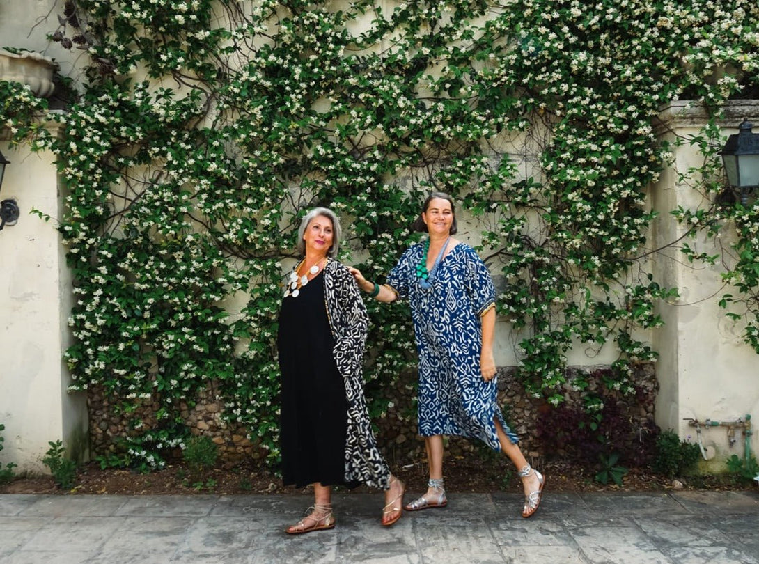 Vestito midi seta manica corta Zahra - nero - Bijondo