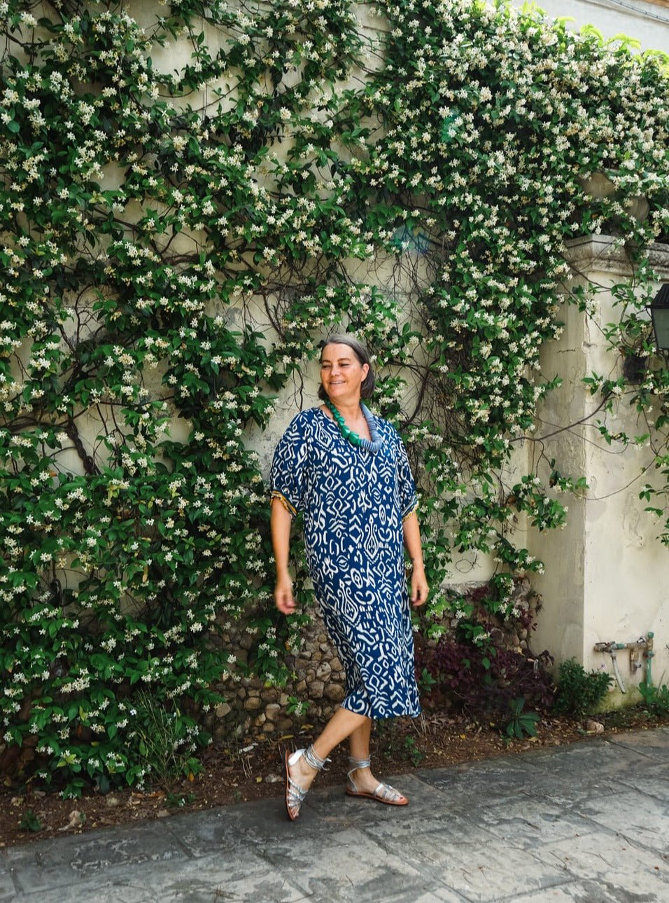 Vestito midi seta manica corta Zahra - nero - Bijondo