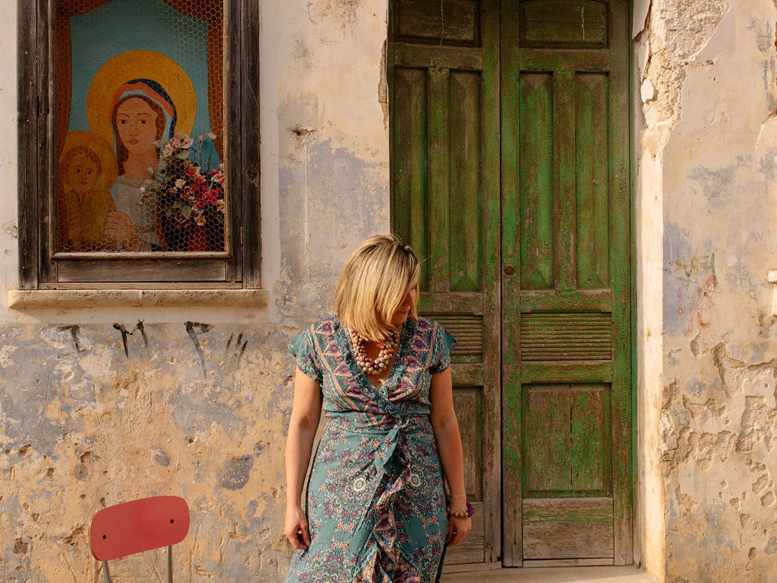 Vestito midi wrap rayon con rouches Melissa-leopardato-S-M-Bijondo