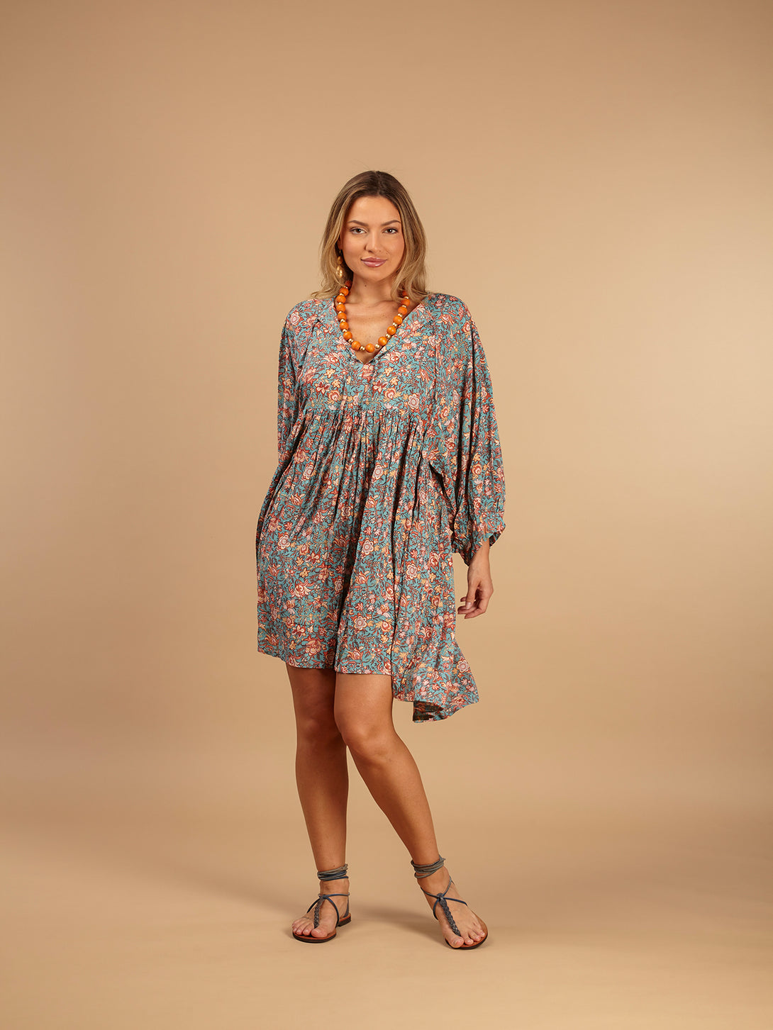 Vestito mini babydoll rayon Klea-vestito-Bijondo-Bijondo