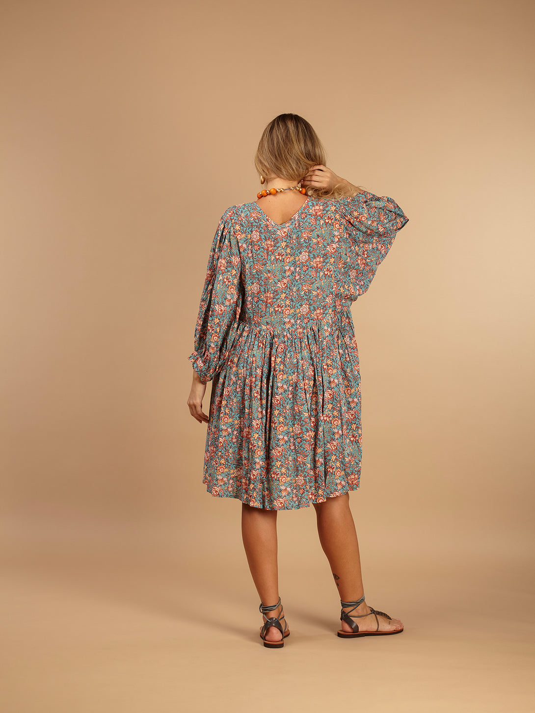 Vestito mini babydoll rayon Klea-vestito-Bijondo-Bijondo