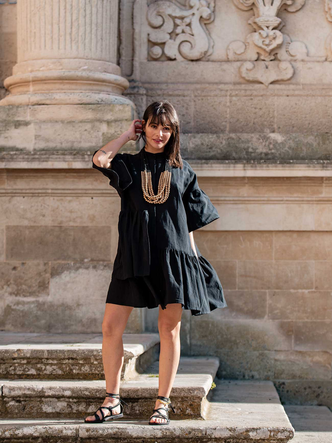 Vestito mini lino Phoebe-Vestito-Bijondo-Bijondo