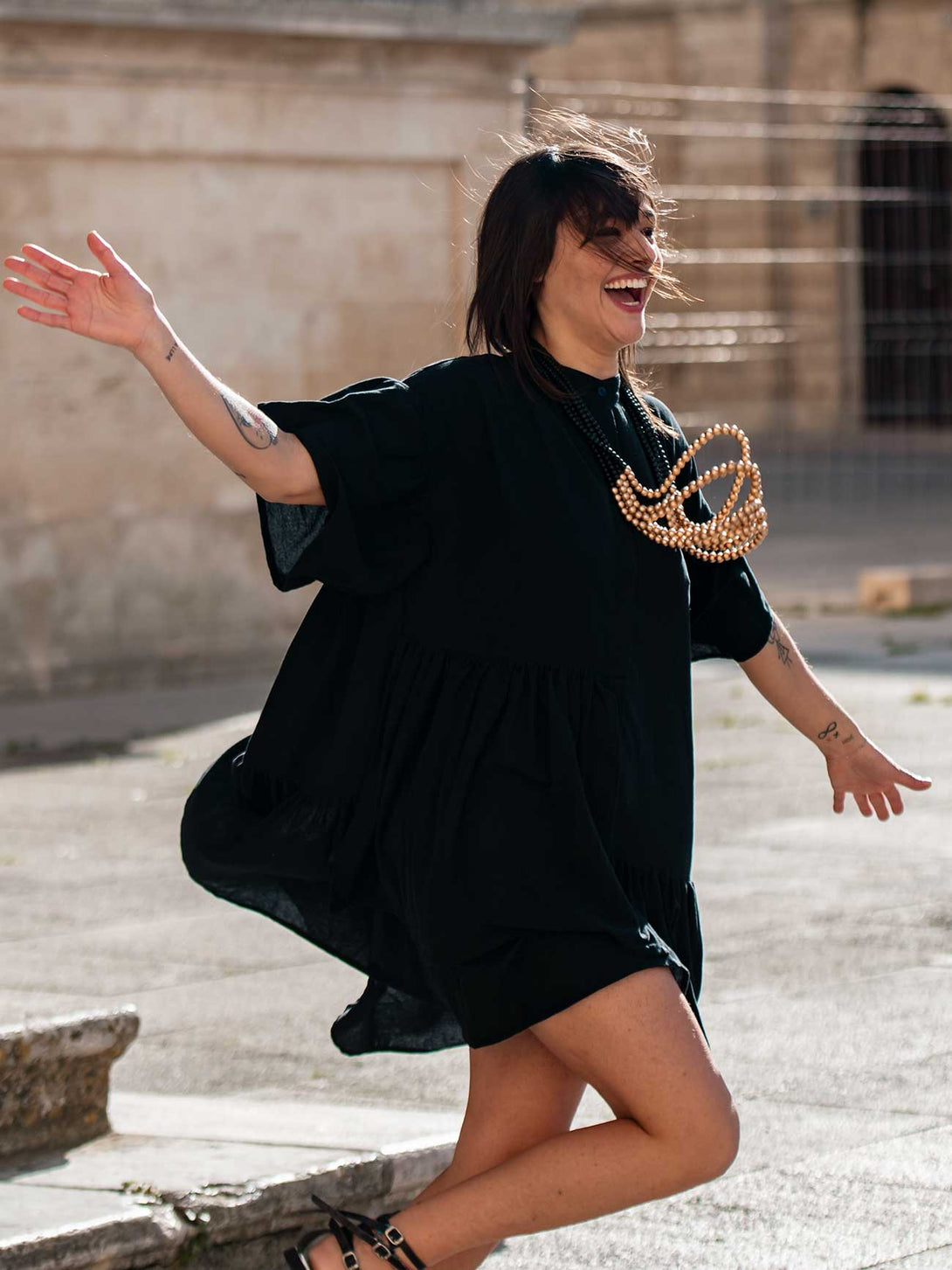 Vestito mini lino Phoebe-Vestito-Bijondo-Bijondo