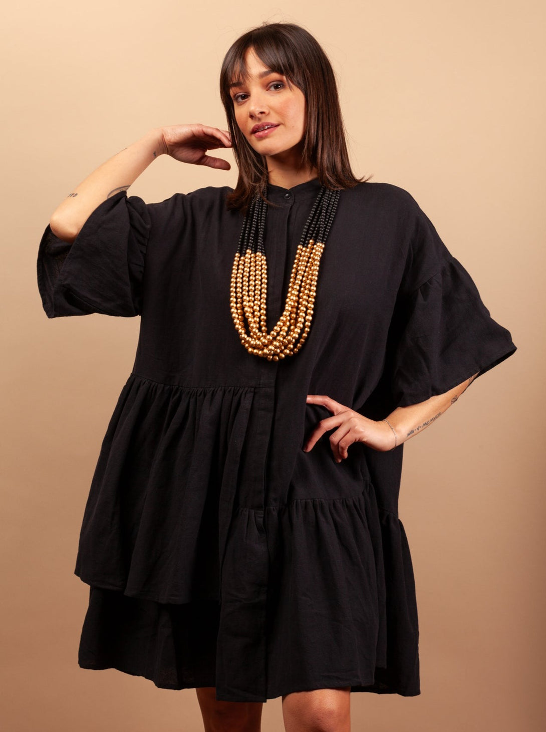 Vestito mini lino Phoebe-Vestito-Bijondo-Bijondo