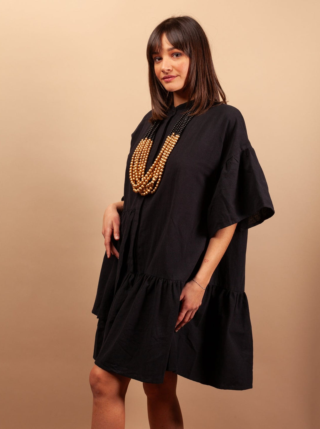 Vestito mini lino Phoebe-Vestito-Bijondo-Bijondo