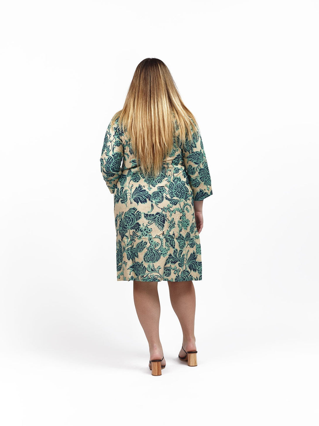 Vestito over cotone manica Serena - azzurro - Bijondo