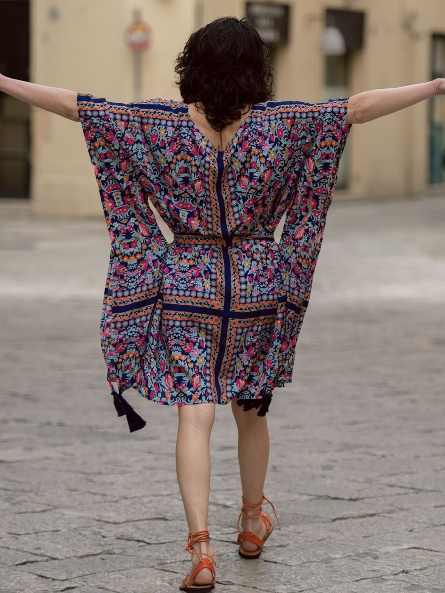 Rosie rayon boho poncho dress – Bijondo