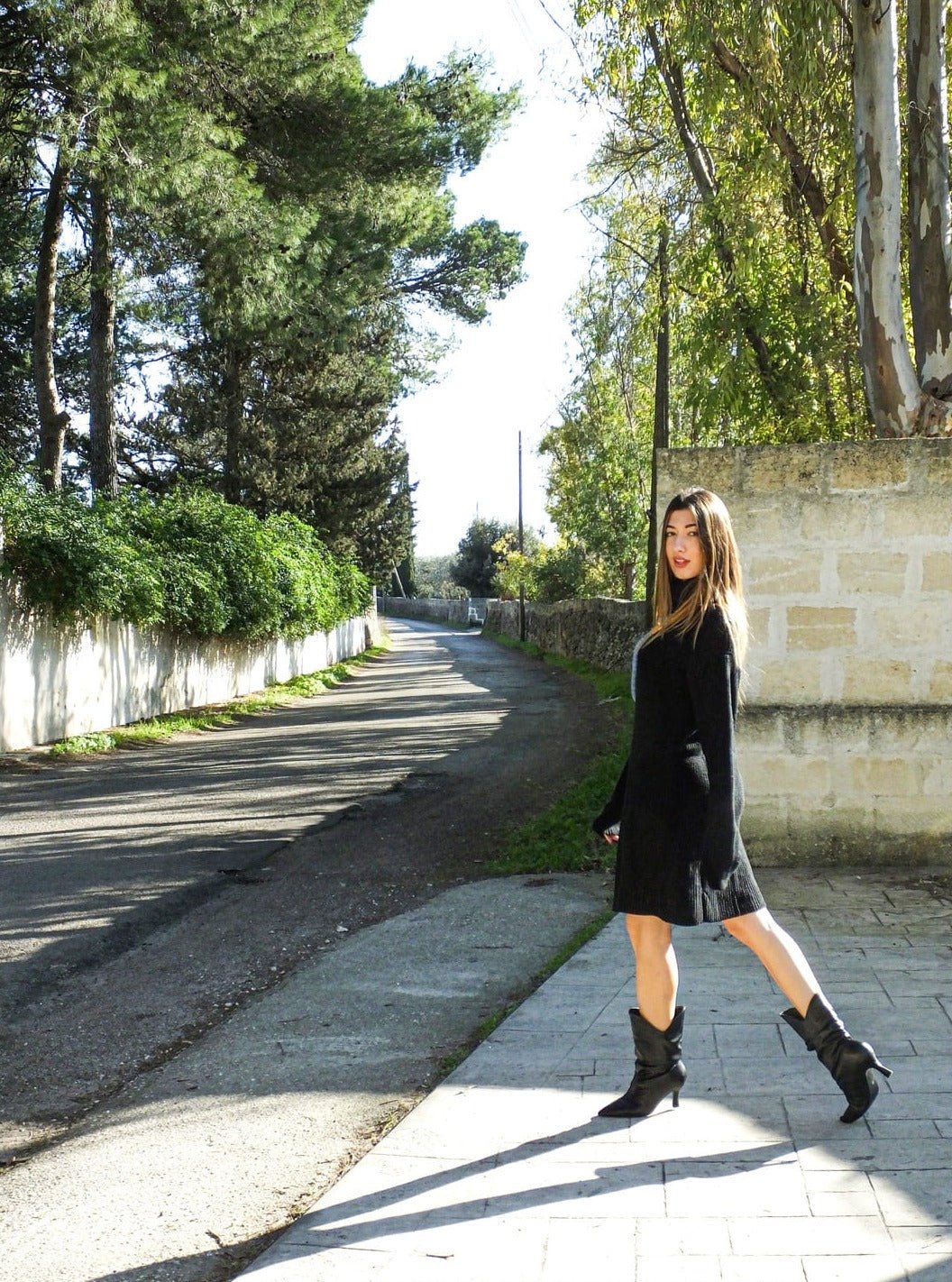 Vestito pullover in maglia Frida - nero - Bijondo