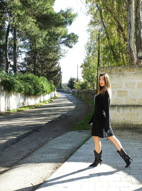 Vestito pullover in maglia Frida - nero - Bijondo