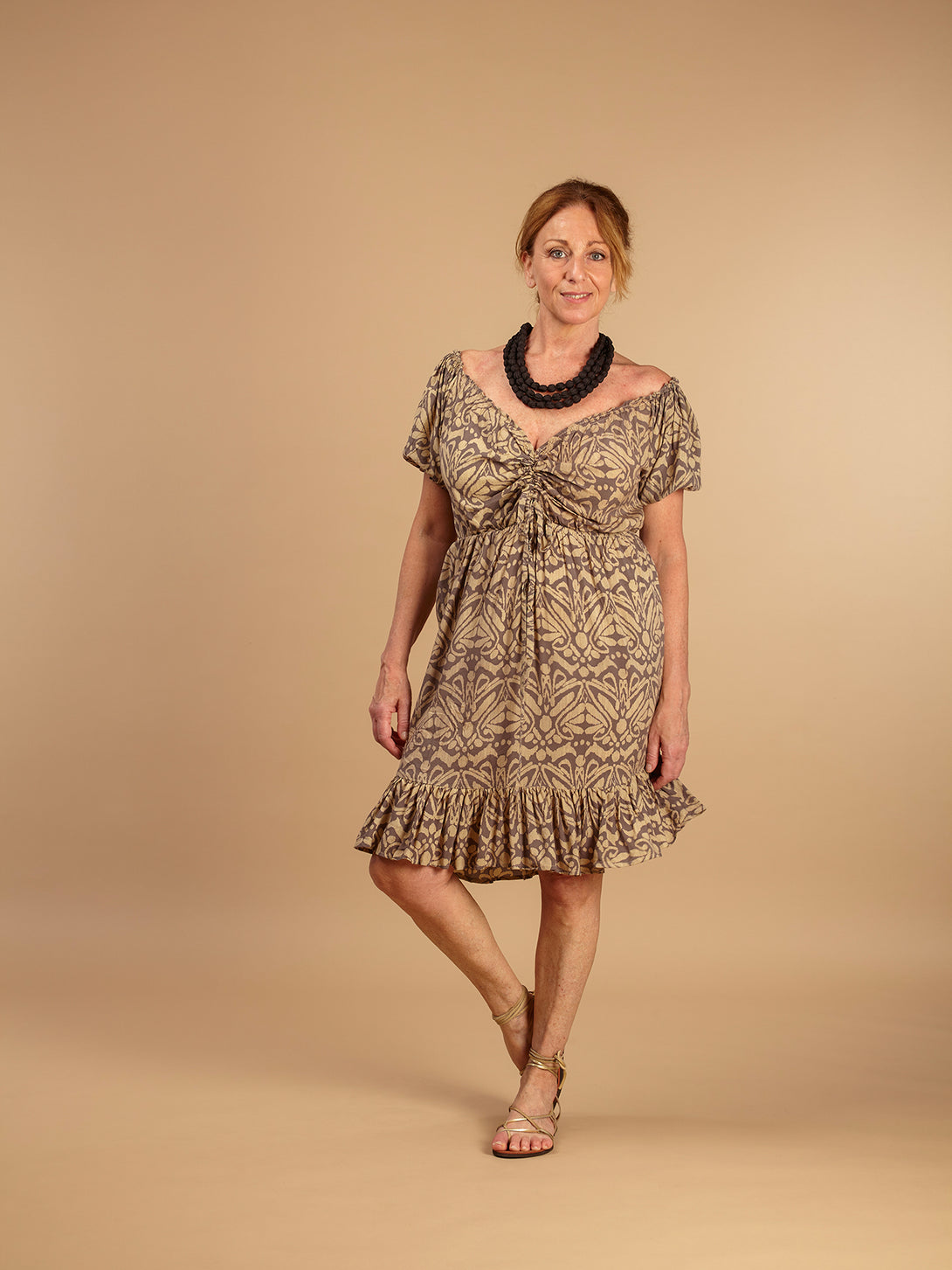 Vestito rayon Carol-Vestito-Bijondo-grigio-taglia unica-Bijondo