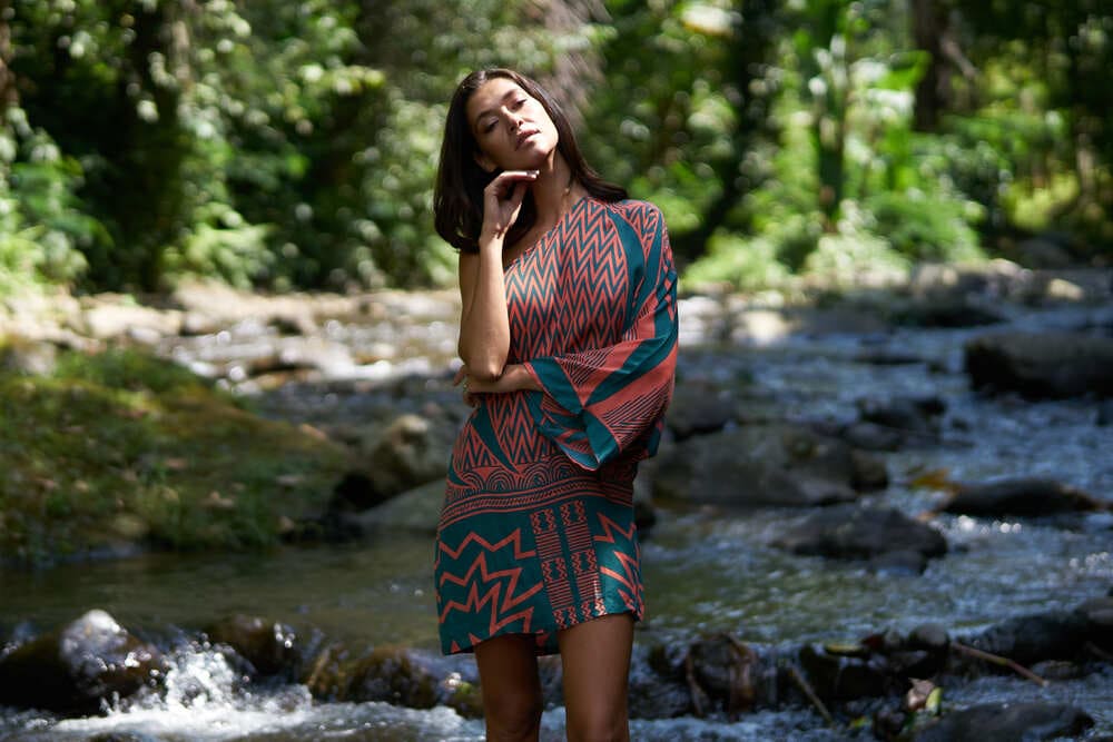 Vestito rayon corto Charlize - celeste - Bijondo