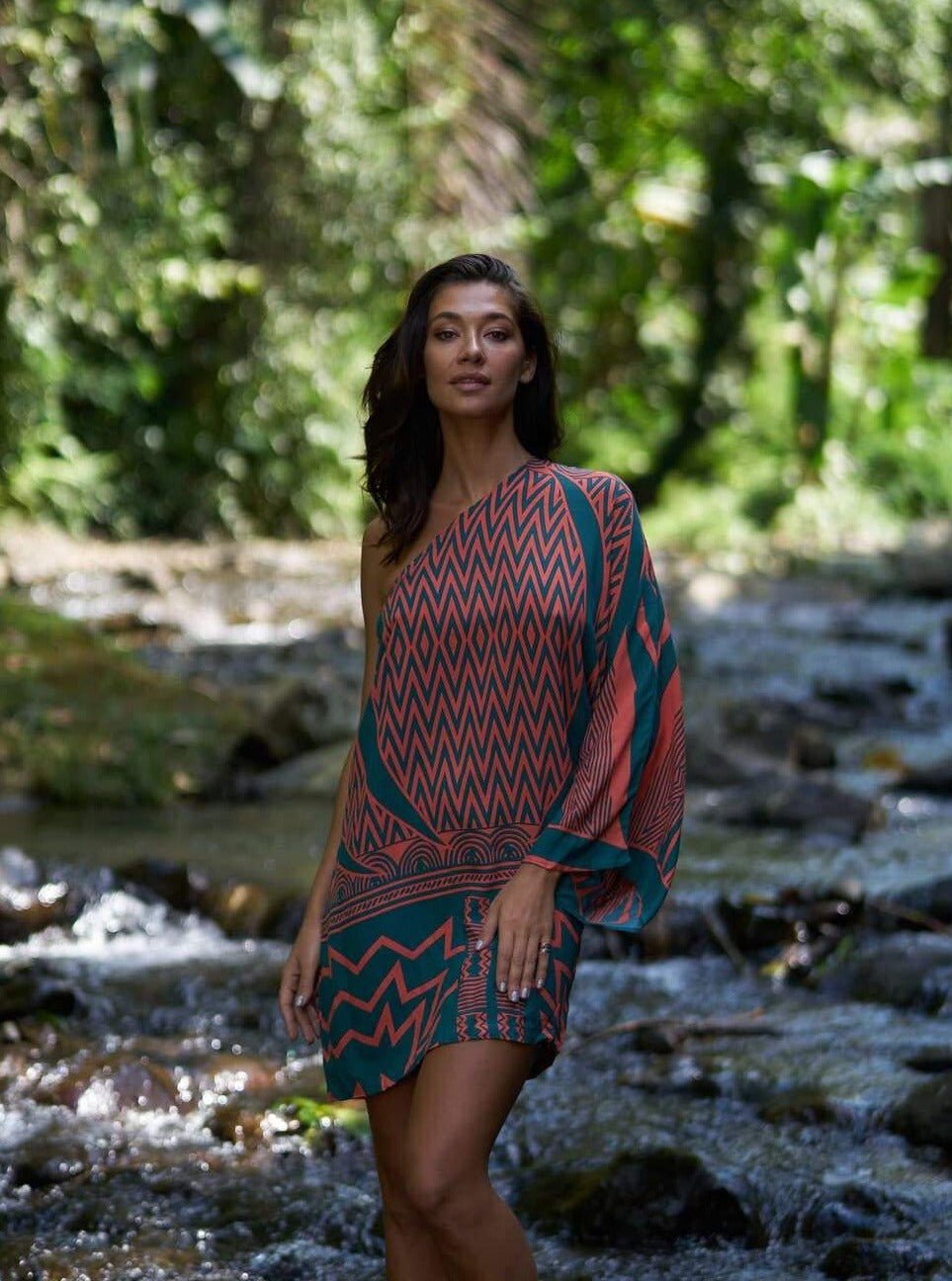 Vestito rayon corto Charlize - celeste - Bijondo