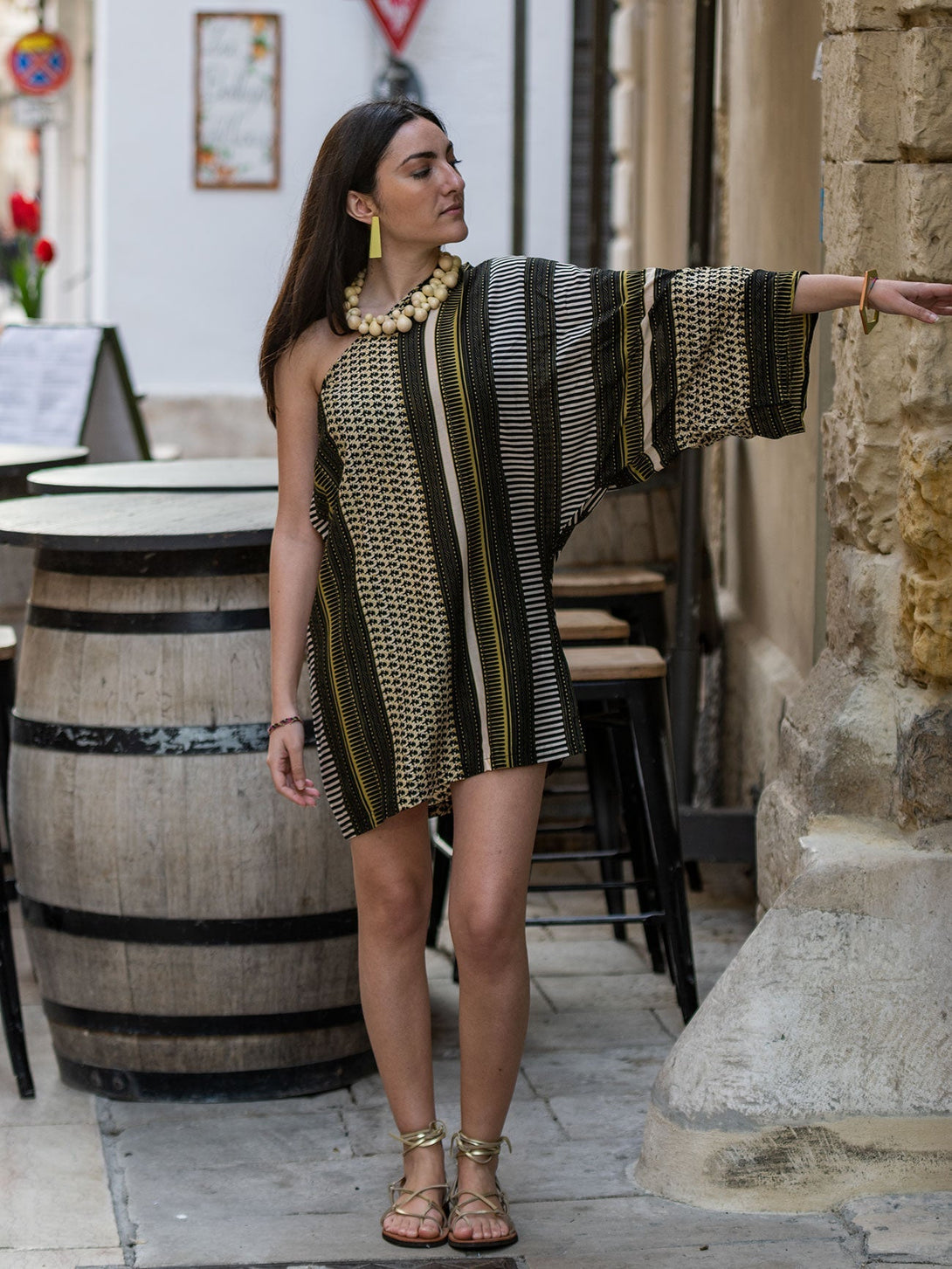 Vestito rayon corto Charlize - nero - Bijondo